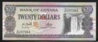 Guyana P-27 20 Dollars 1989 Unc