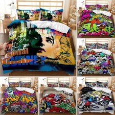 Hip-hop Style Bedding Set 2/3 PCS Quilt Duvet Cover Dorm Single Double King Gift
