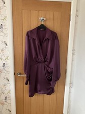 BNWT ZARA Burgundy Satin Mini Dress Size XXL