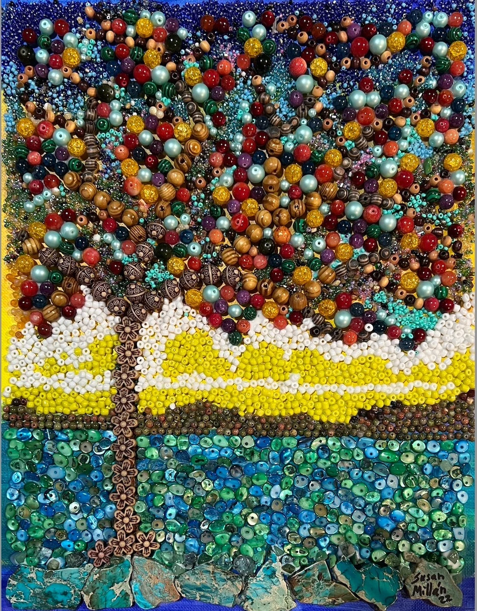 Beads painting on canvas deals