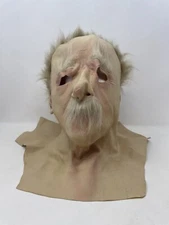 Halloween Old Man Hair Mustache Masks Latex Cosplay Bushy Brows Full Face Mask