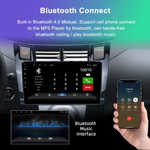 For 2005-2011 Toyota Yaris Android 13.0 Car Radio GPS Stereo CarPlay FM Wifi Cam - Picture 8 of 16