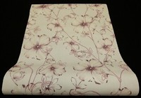 "5970-05-) Moderne Vliestapete Blumen-Design \"Domicile\" Weiß Beige Rosé Glitzer"