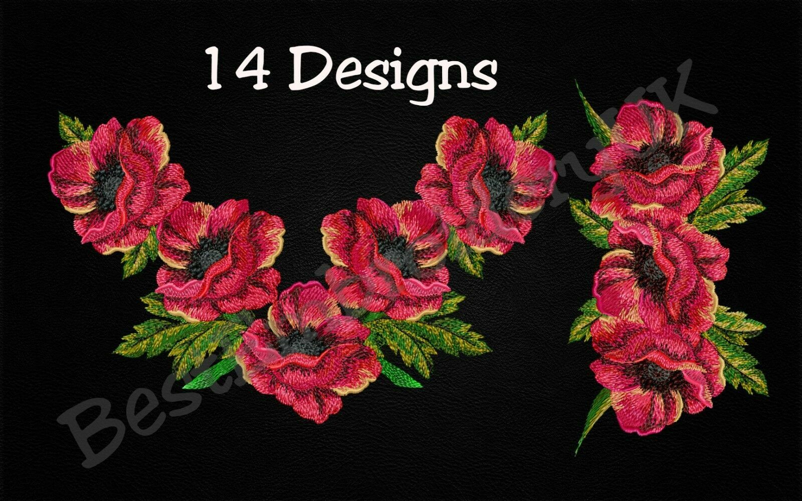 MACHINE EMBROIDERY DESIGNS - POPPY EMBROIDERY - DRESS Embroidery - Handbag