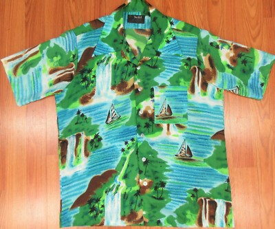VTG 1970's DISCO ERA Mens Van Cort SHIRT POLYESTER Sz MEDIUM, M