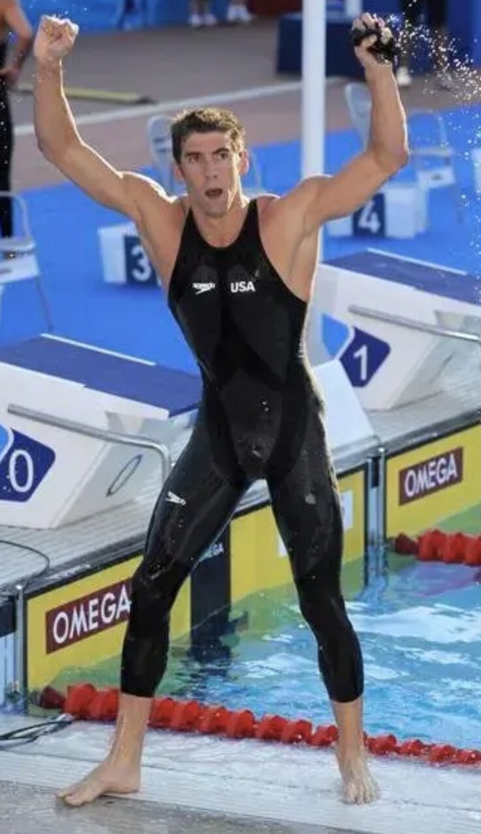 RARE TEAM USA Phelps Olympic BODYSUIT Speedo LZR Fastskin