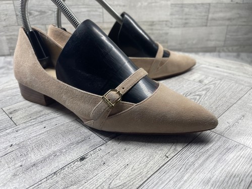 Cole Haan Ballet Flats Women 6.5B Avian Skimmer Shoes Brown Suede Slip On Loafer - 第 2/21 張圖片