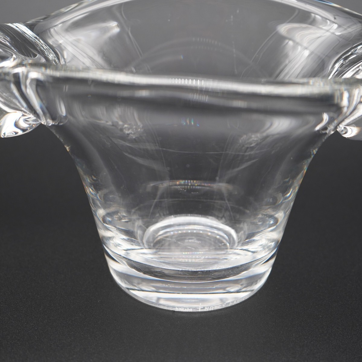 Daum Nancy France signed clear crystal vintage vase 9.5