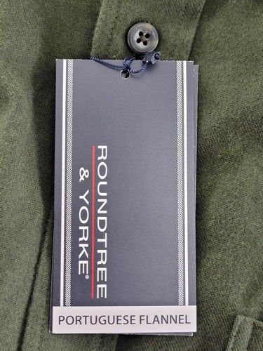 Men's R&Y CASUALS Green Portuguese Flannel Shirt Large L NWT - Picture 6 of 8