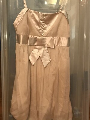Shiny Gold Metallic, Spaghetti Strap Mini Dress, Size L