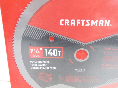 ¡NUEVO! HERRAMIENTAS ARTESANALES 7-1/4" HOJA DE SIERRA CIRCULAR 140 DIENTES, CMAS2725140 - Imagen 2 de 3