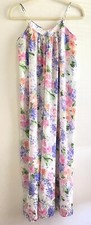 Vintage Mary McFadden Satin Floral Nightgown Sleep Dress Size Small Made In USA