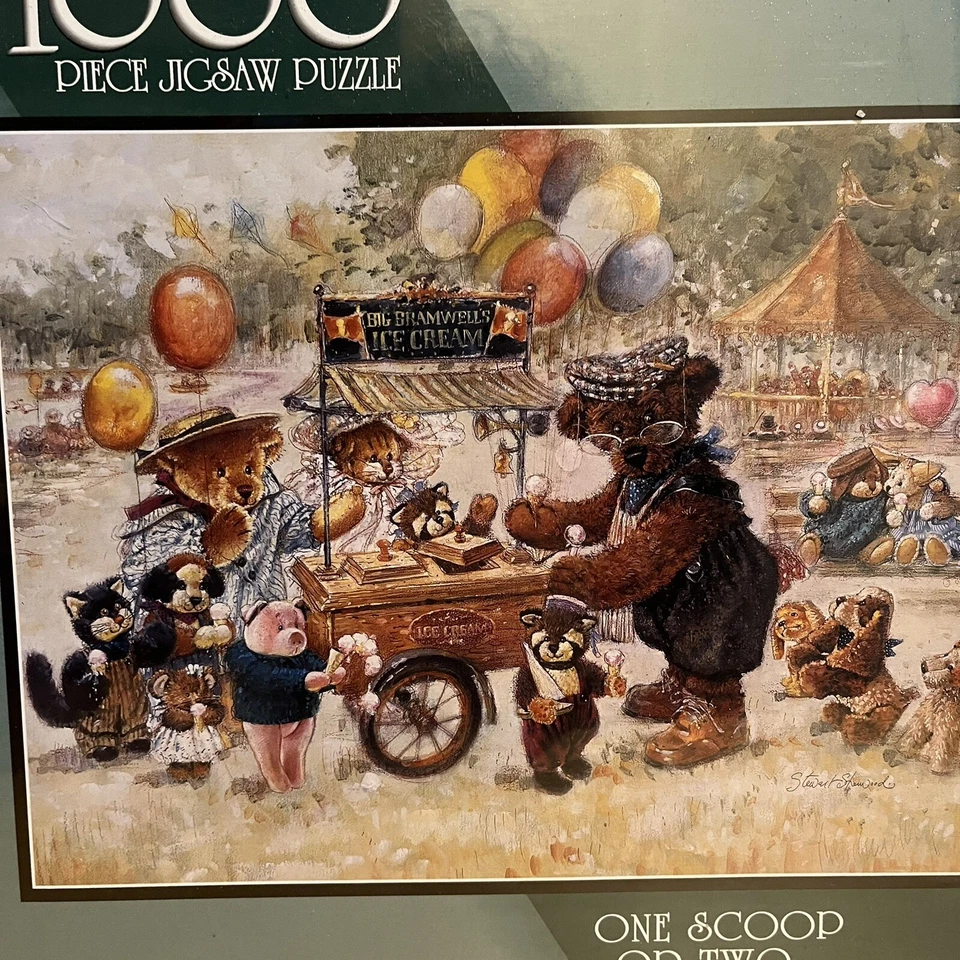 Famous Artist Stewart Sherwood ONE SCOOP OR TWO 1998 Jigsaw Puzzle 1000PC 20x27 - Image 2 of 4