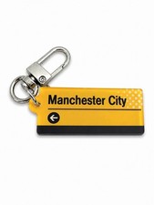 Manchester City Destination Tag Key Ring Metal Clip Yellow/Black