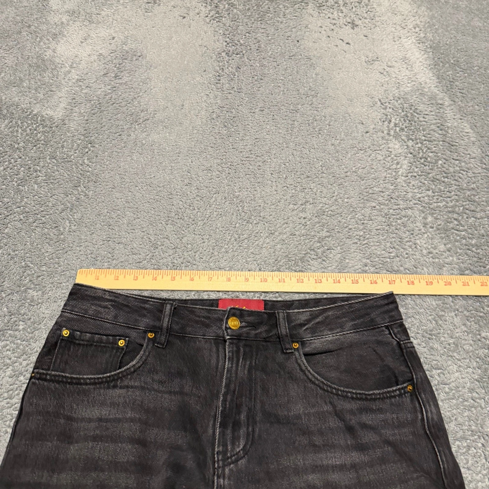 Mutimer Jeans Mens 34 x31.5 Black Dark Wash Baggy Wide-Leg Relaxed Fit - product detail image 8