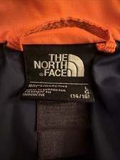 North Face Boys Puffer Blaze Orange Jacket Size L 14-16
