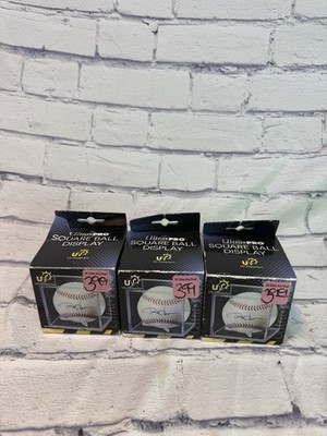 3 PACK  Ultra Pro Square Baseball Holder Cube Display Case with UV Protection