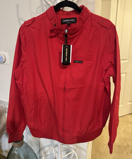 Members Only Mens Red Full Zip Jacket w/ Pock...