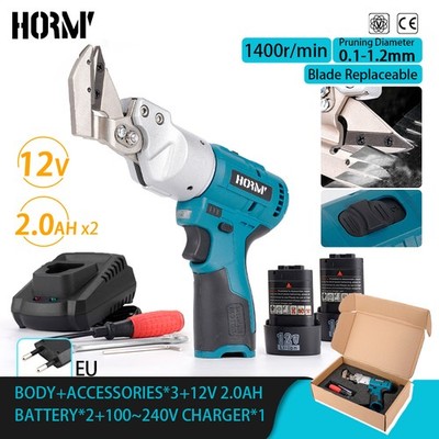Cordless Electric Metal Shear Sheet Cutter Power Tool Tin Snip 12V w/ 2 Battery