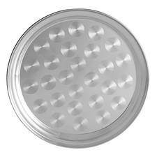 AME D'ESSENCE 12" Stainless Steel Round Serving Tray with Swirl Pattern - NEW
