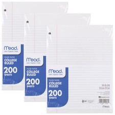 Mead Loose Leaf Paper, 3 Pack, Notebook Paper, College Ruled Filler Paper, St...