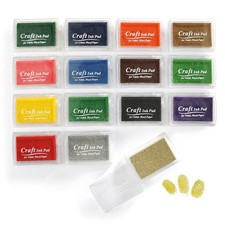 15 Vibrant Colors Ink Pads for Stamps, Craft Ink Pad Set, Stamp Ink Pad for R...