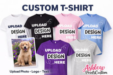Custom T-Shirt Your Design Printed Personalized Shirt Upload Photo Logo