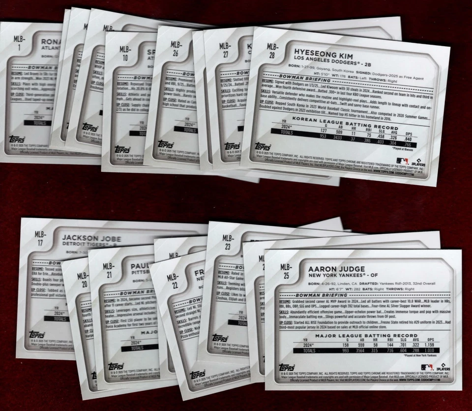 2025 TOPPS CHROME 2025 NSCC REDEMPTION PACK CARDS U-PICK - Image 2 of 2