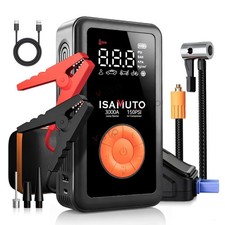 12000mah 3000a Jump Starter Battery With Air Compressor Charger Emergency Power