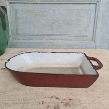 C3544 Alter Emaille Bräter | BRATREINE | Bratenpfanne | Email | Gusseisen SCHWER