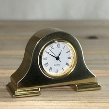Vintage Sammlerst&uuml;ck Miniatur Napoleon Stil Messing Manteluhr 3,5 cm hoch