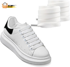 2 Pairs Shoe Laces for Alexander Mcqueen Sneaker, 1/2'' 1.2Cm Flat Thick Jumbo