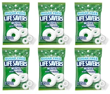 Life Savers Wint O Green, Sugar Free, Breath Mints Hard Candy 2.75oz (Pack of 6)
