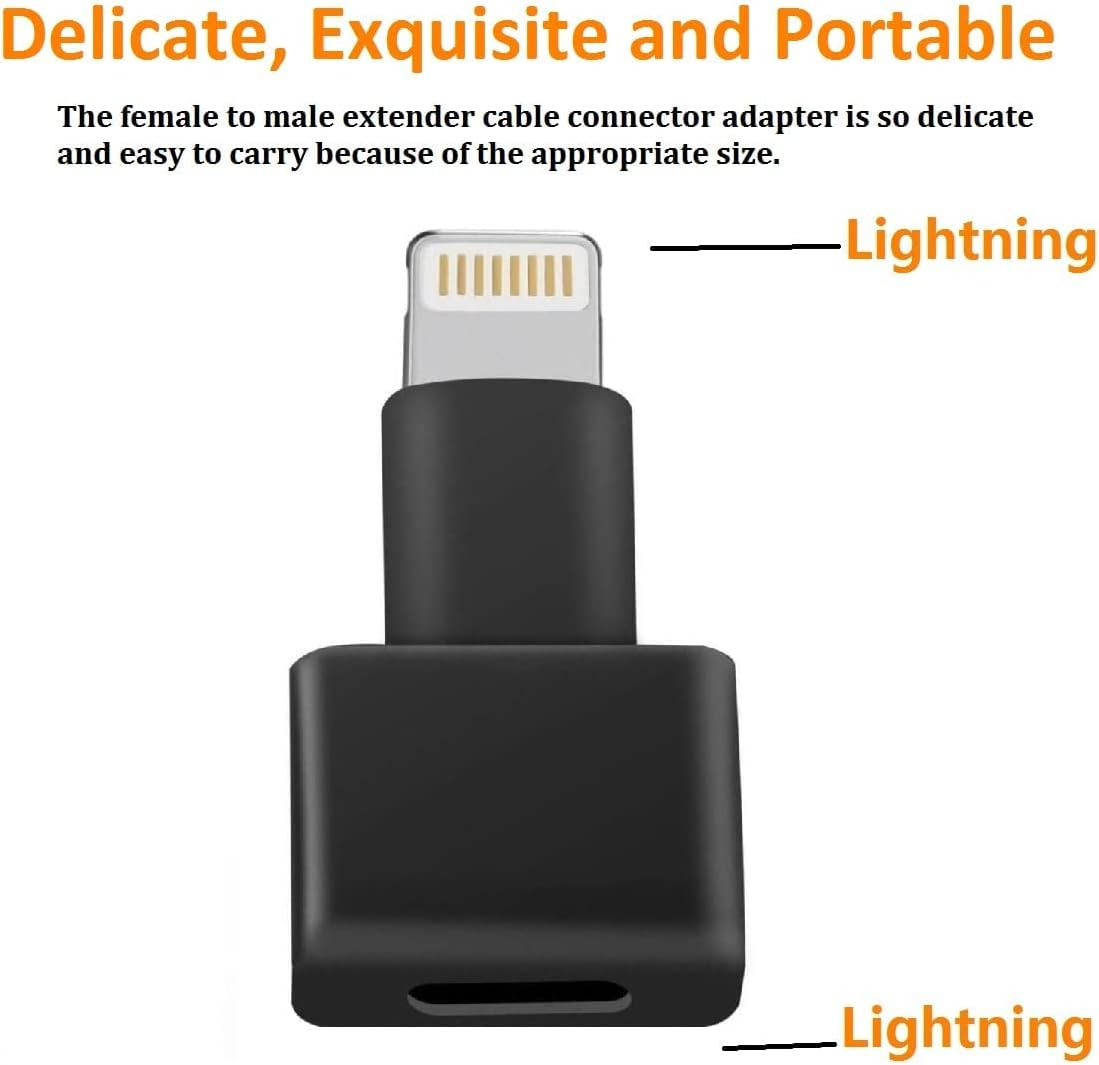2Pack Apple Mfi Certified Lightning Extender Adapter, Male to