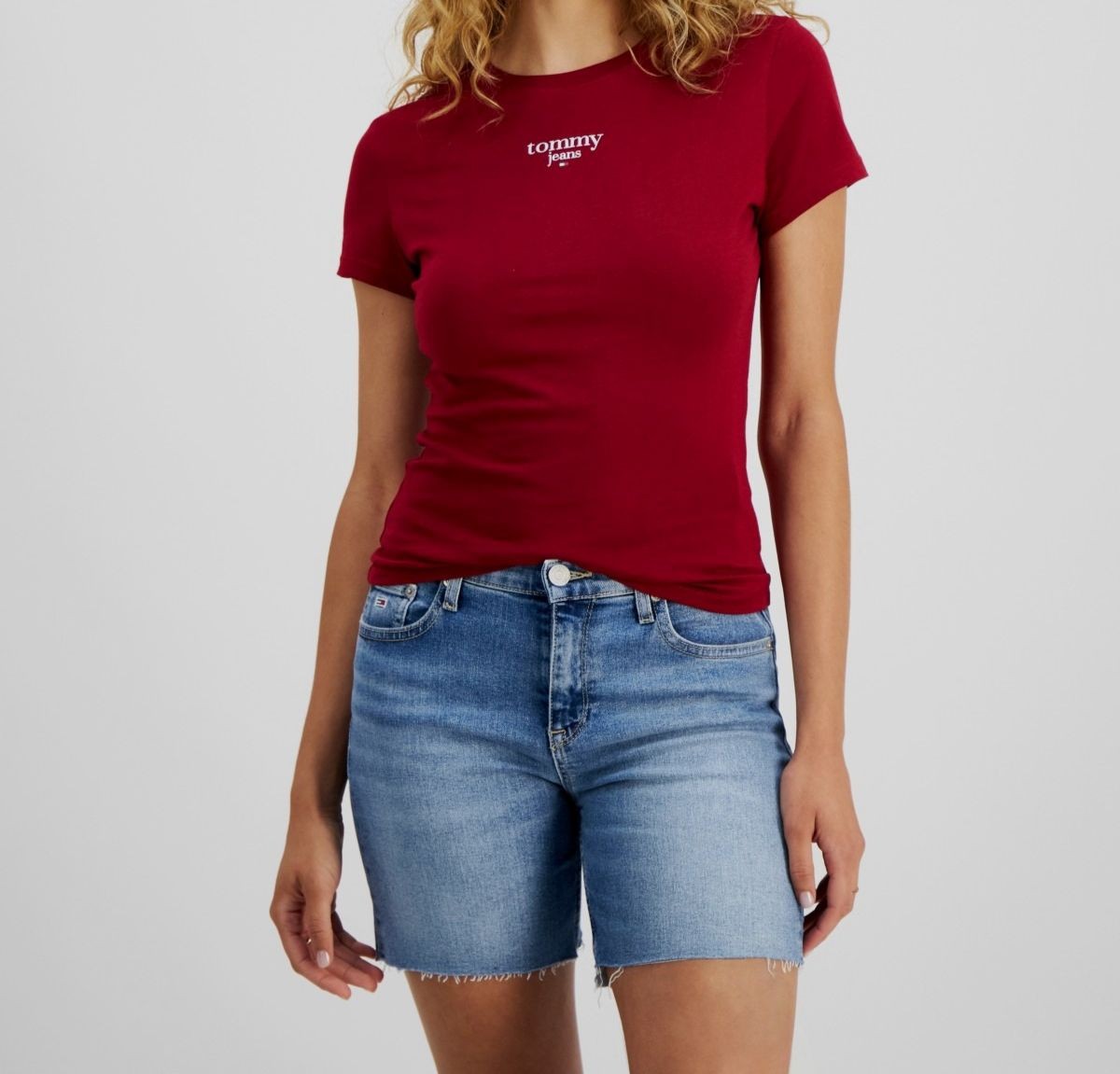 Women's Red Crewneck Short Sleeves Graphic T-shirt Top Size 