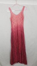 Indigo Thread Co. Dress XS Pink Ombre Floral Lace Maxi Boho Whimsigoth Fairy