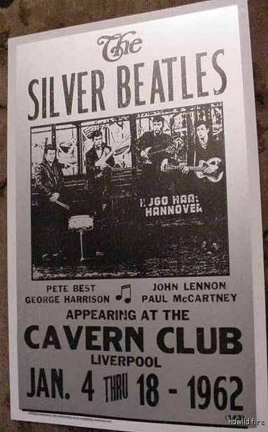 VINTAGE THE SILVER BEATLES CONCERT POSTER 1962 60'S ART CAVERN CLUB JOHN LENNON