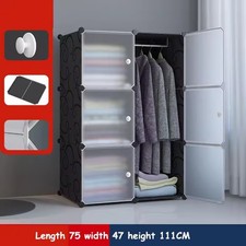Plastic Wardrobe Closet Portable Storage Cabinet Dustproof Large Capacity UK