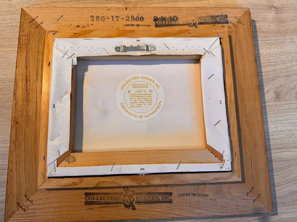 Pintura serigráfica de béisbol vintage H Hargrove Sandlot con marco lienzo 12x16 Foto 2 de 3