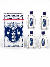 Set of 4 White Flower External Analgesic Balm Oil Pain Relief-2.5ml-Exp:09/2026