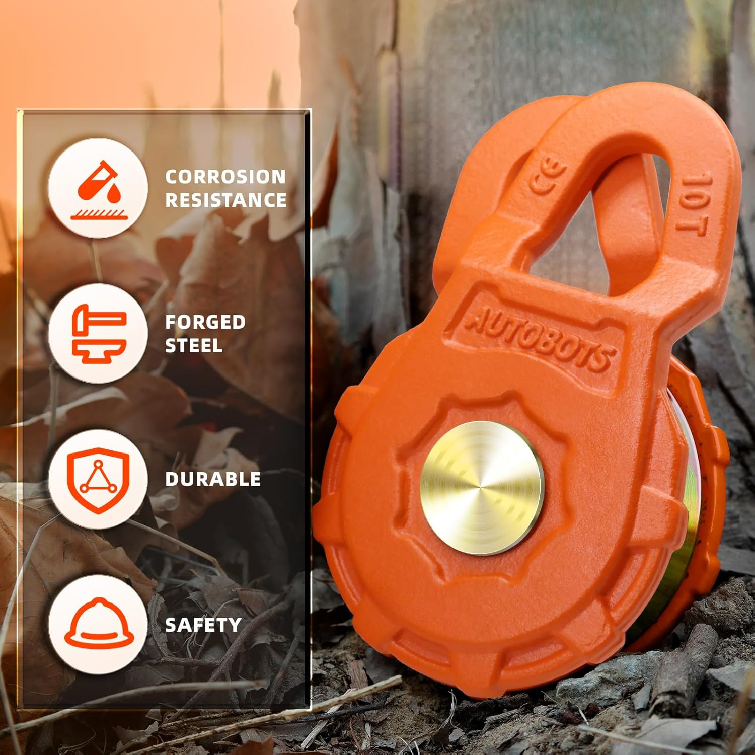 Snatch Block (22046 LBS Work Load Limit) for Winch Recovery,Heavy Duty Forged St