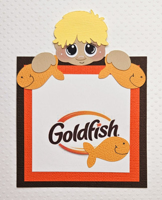 Fish Boy Peeker Blonde Hair. Scrapbook, Card making Paper Piecing