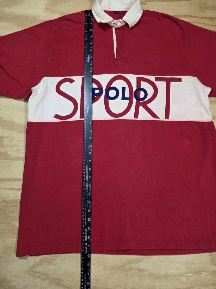 トップス Polo Ralph Lauren Stadium 1990 OLD Vintage Polo Ralph Lauren Polo Sport Stadium Spellout XL 80s 90S