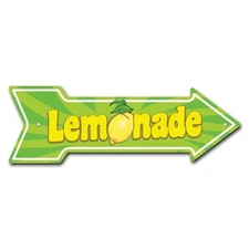 SignMission P-ARROW-999778 6 x 18 in. Wide Lemonade Arrow Sign
