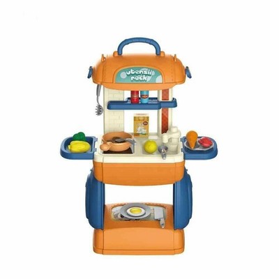 3-in-1 Tragbare Kinder Küche Spielset Koffer mit 31 Zubehörteilen, Spielen