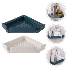 2PCS Corner Shelf Bathroom Organizer No Drilling Kitchen Storage Racks