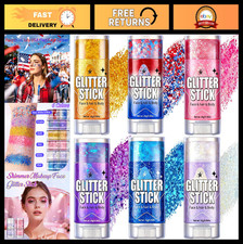 6 Pack Patriotic Body Glitter Sticks - Red Wh...