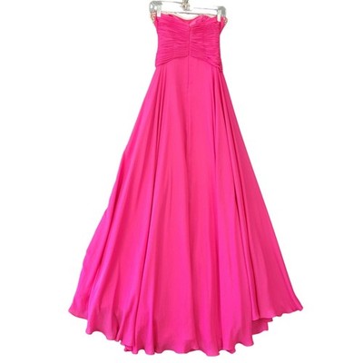 Tony Bowls Le Gala Pink Maxi Formal Dress NEW $499 Chiffon Strapless Size 0  Prom | eBay