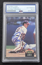 1992 CARLOS BAERGA Signed Topps Baseball Card-CLEVELAND INDIANS-PSA