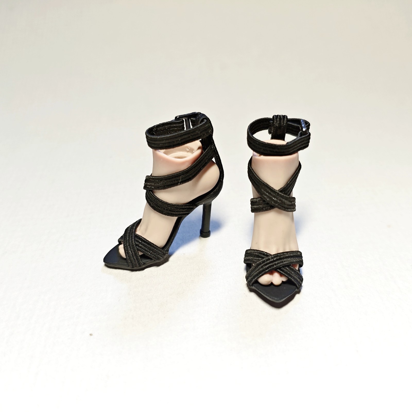 LOTTO Sandali tacco alto cinturino nero donna 1:6 modello fit 12" action figure corpo giocattolo